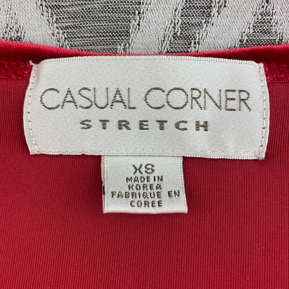 Red Velvet Stretch Top Casual Corner XS - Picture 3 of 3